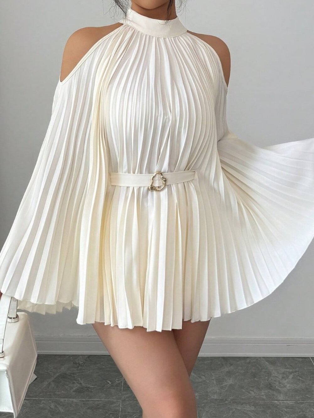 Apricot Boho Women's Elegant Vacation Mini Dress - Picture 5 of 6